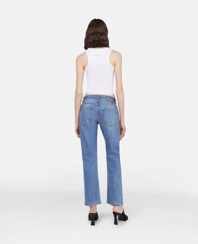 Falabella Chain Light Wash Cropped Jeans