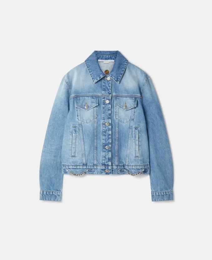 Falabella Chain Light Wash Denim Jacket Falabella Chain Light Wash Denim Jacket