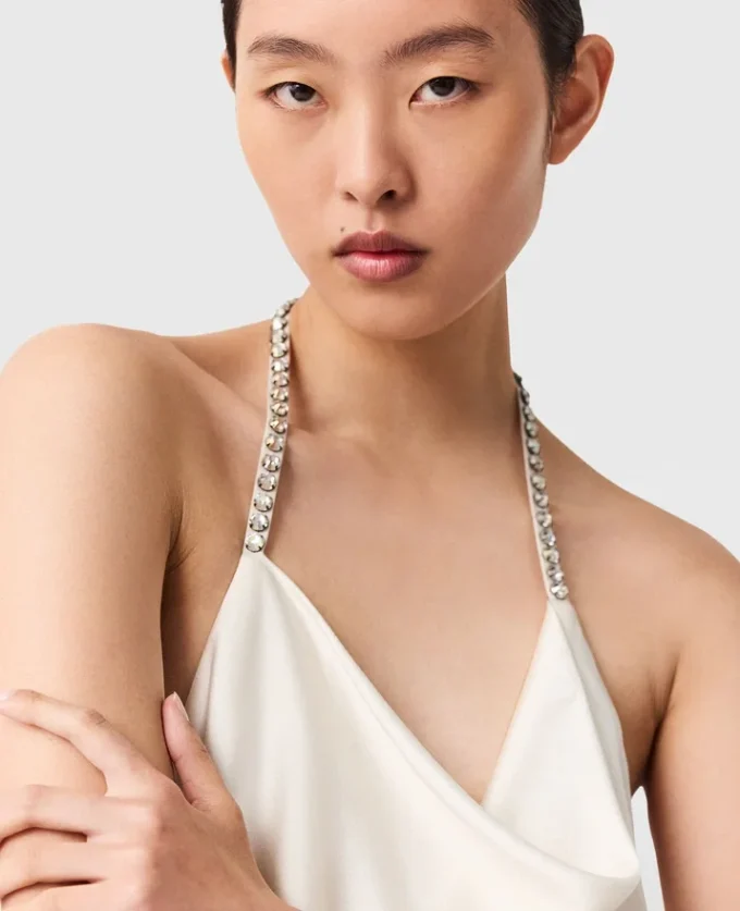Falabella Chain Strap Satin Dress Falabella Chain Strap Satin Dress