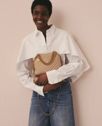 Falabella Chevron Quilted Mini Tote Bag