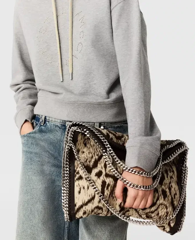 Falabella Cloud Leopard Fold-Over Tote Bag Falabella Cloud Leopard Fold-Over Tote Bag