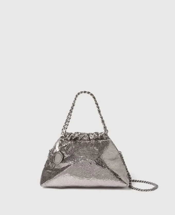 Falabella Cracked Metallic Drawstring Crossbody Bag Falabella Cracked Metallic Drawstring Crossbody Bag