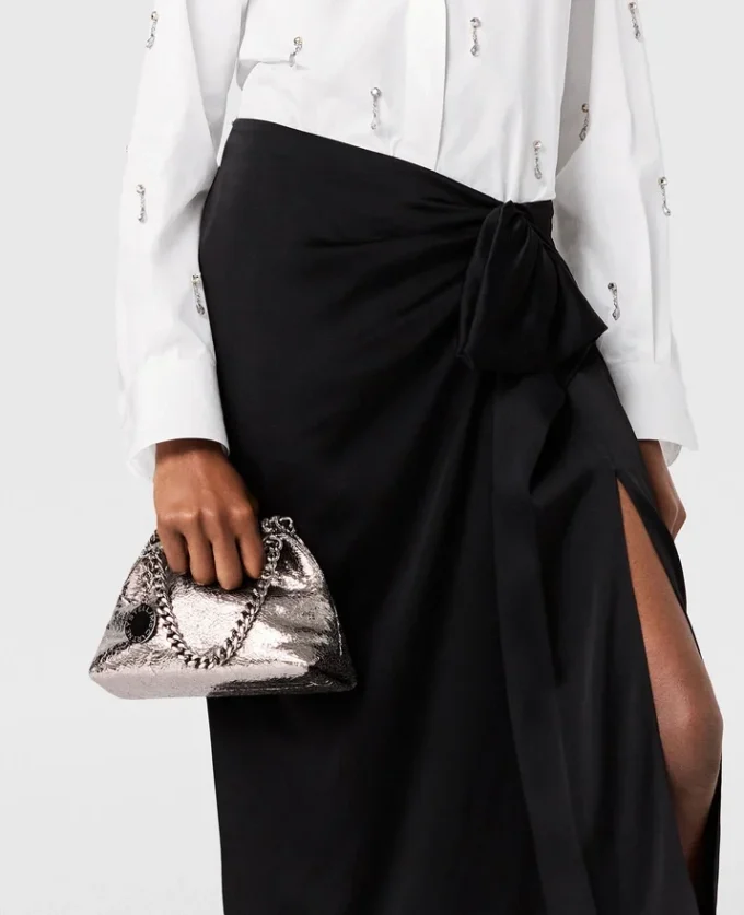Falabella Cracked Metallic Drawstring Crossbody Bag Falabella Cracked Metallic Drawstring Crossbody Bag