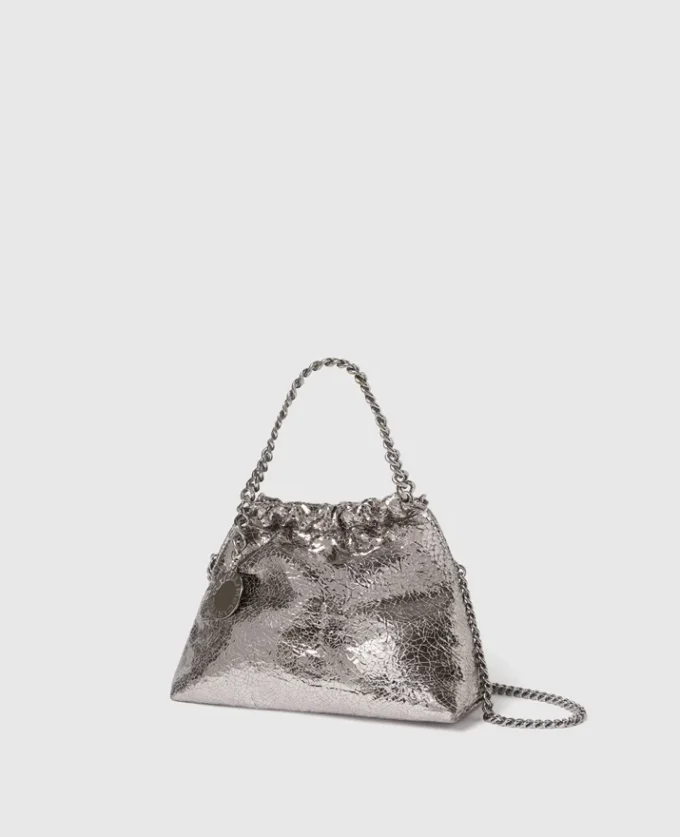 Falabella Cracked Metallic Drawstring Crossbody Bag Falabella Cracked Metallic Drawstring Crossbody Bag