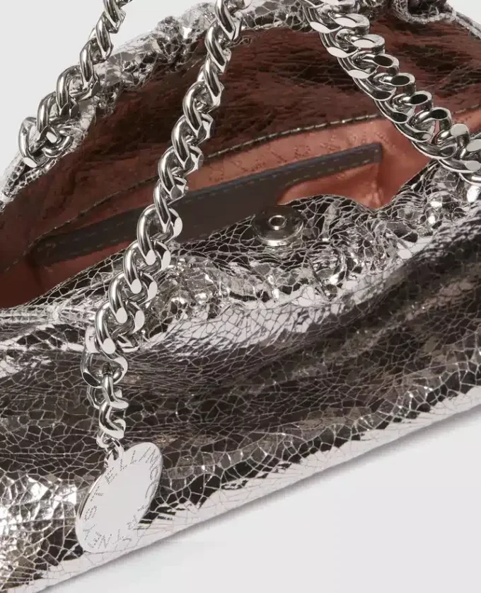 Falabella Cracked Metallic Drawstring Crossbody Bag Falabella Cracked Metallic Drawstring Crossbody Bag