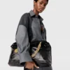 Falabella Crocodile-Embossed Drawstring Tote Bag Falabella Crocodile-Embossed Drawstring Tote Bag