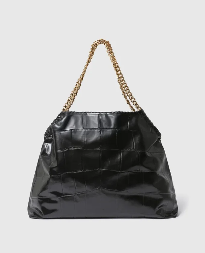 Falabella Crocodile-Embossed Drawstring Tote Bag Falabella Crocodile-Embossed Drawstring Tote Bag
