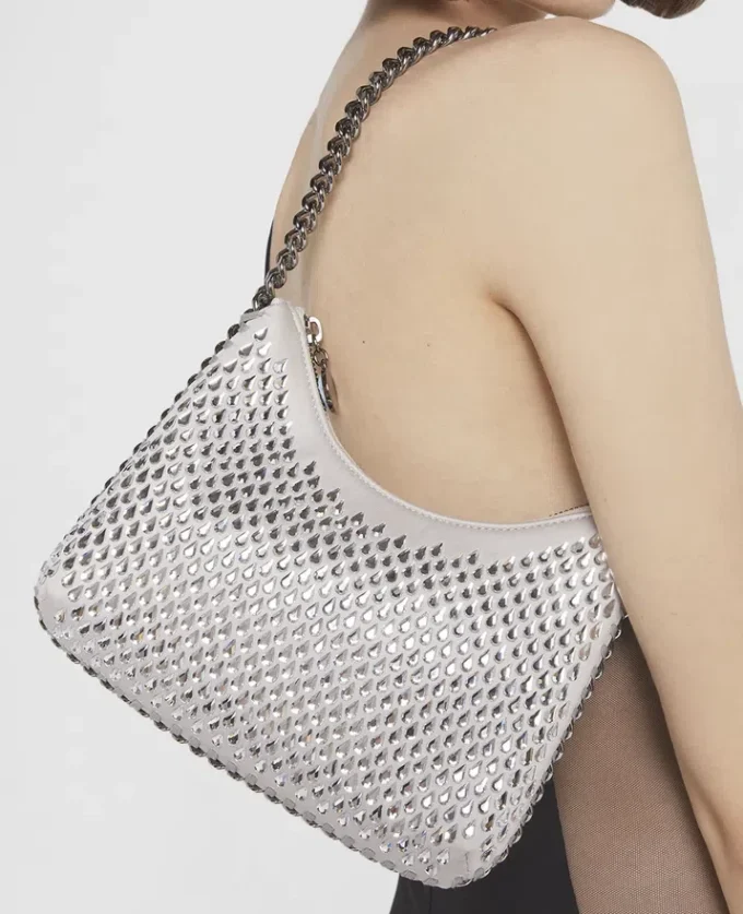 Falabella Crystal Hotfix Zippered Shoulder Bag Falabella Crystal Hotfix Zippered Shoulder Bag