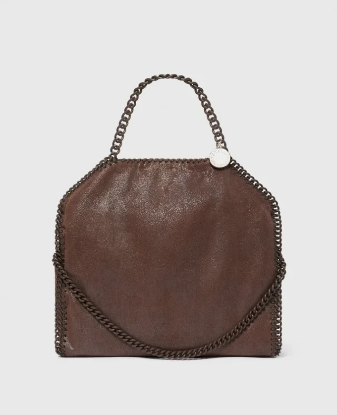 Falabella Fold-Over Enamel Tote Bag Falabella Fold-Over Enamel Tote Bag