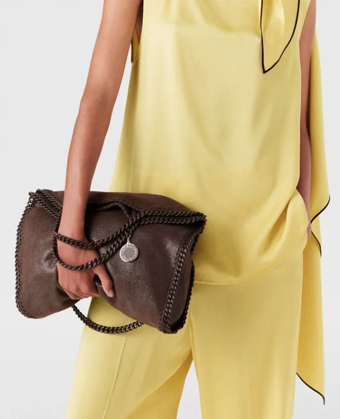 Falabella Fold-Over Enamel Tote Bag Falabella Fold-Over Enamel Tote Bag