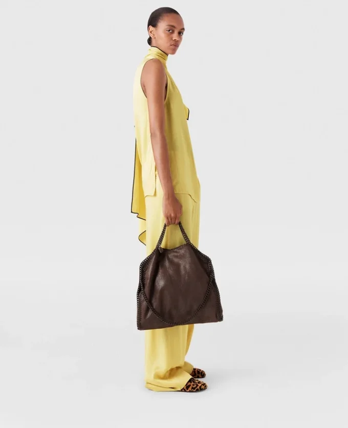 Falabella Fold-Over Enamel Tote Bag Falabella Fold-Over Enamel Tote Bag