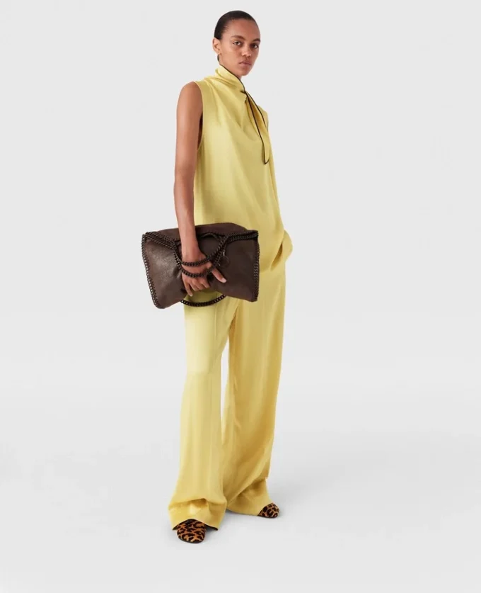 Falabella Fold-Over Enamel Tote Bag Falabella Fold-Over Enamel Tote Bag