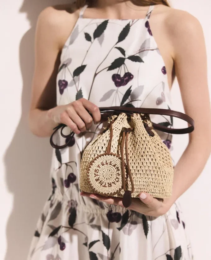Falabella Raffia Crochet Bucket Bag Falabella Raffia Crochet Bucket Bag