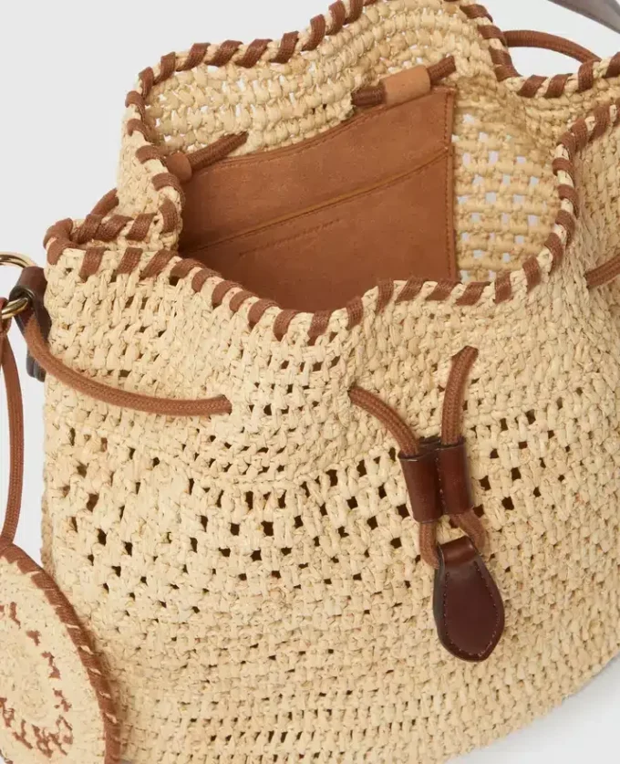 Falabella Raffia Crochet Bucket Bag Falabella Raffia Crochet Bucket Bag