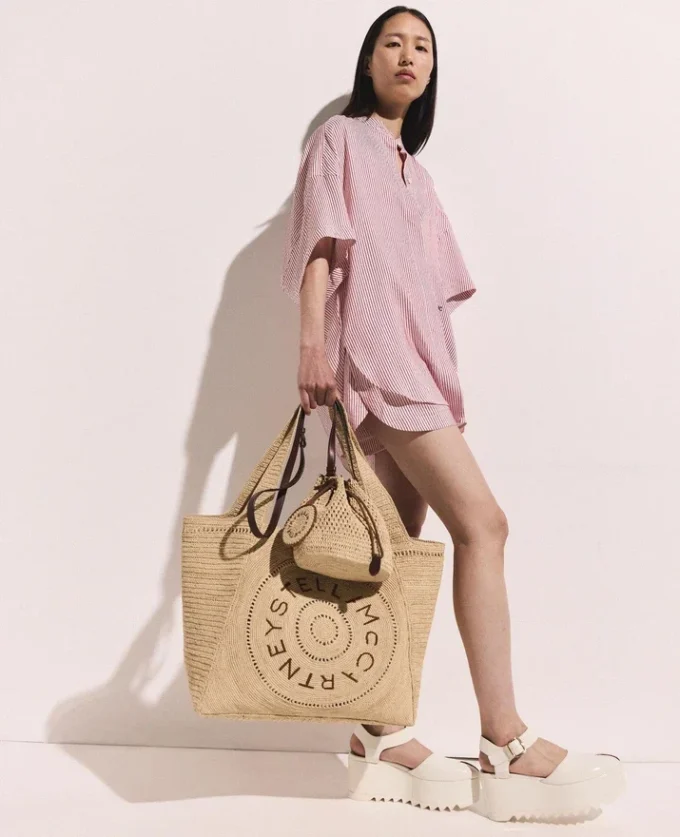 Falabella Raffia Crochet Bucket Bag Falabella Raffia Crochet Bucket Bag