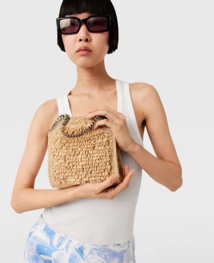 Falabella Raffia Tiny Tote Bag Falabella Raffia Tiny Tote Bag