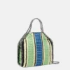 Falabella Striped Cotton Crochet Mini Tote Bag Falabella Striped Cotton Crochet Mini Tote Bag