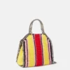 Falabella Striped Cotton Crochet Mini Tote Bag Falabella Striped Cotton Crochet Mini Tote Bag
