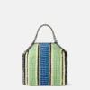 Falabella Striped Cotton Crochet Mini Tote Bag Falabella Striped Cotton Crochet Mini Tote Bag
