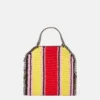 Falabella Striped Cotton Crochet Mini Tote Bag Falabella Striped Cotton Crochet Mini Tote Bag