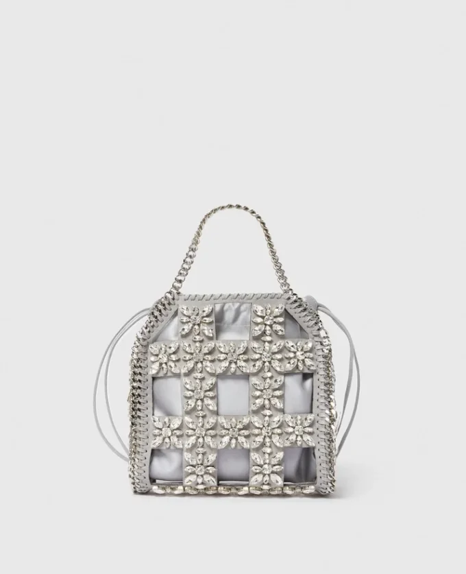Falabella Tiny Crystal Cage Tote Bag Falabella Tiny Crystal Cage Tote Bag