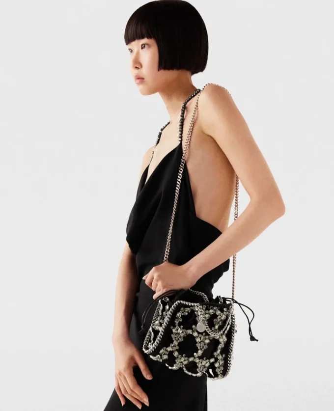 Falabella Tiny Crystal Cage Tote Bag Falabella Tiny Crystal Cage Tote Bag