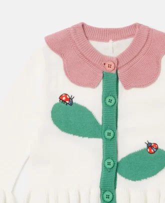 Floral Crochet Knit Cardigan