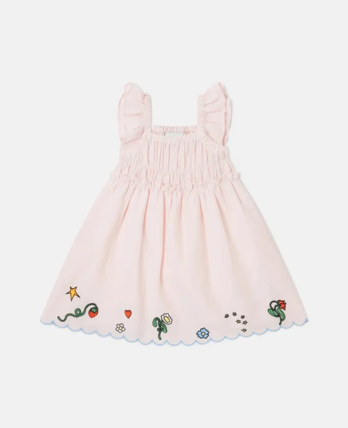 Floral Embroidered Linen-Blend Dress Floral Embroidered Linen-Blend Dress
