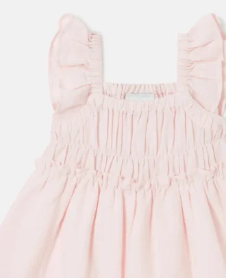 Floral Embroidered Linen-Blend Dress