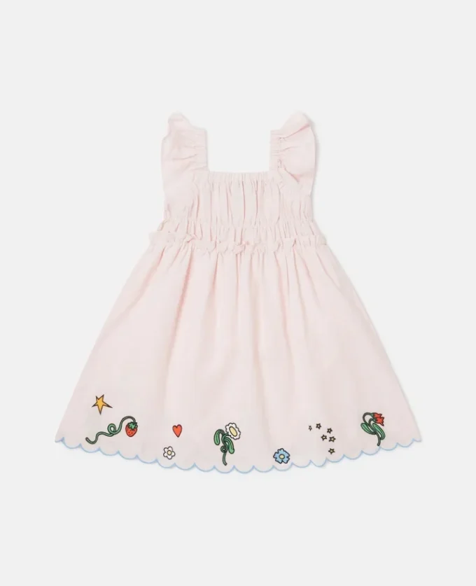 Floral Embroidered Linen-Blend Dress Floral Embroidered Linen-Blend Dress