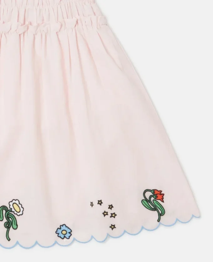 Floral Embroidered Linen-Blend Dress Floral Embroidered Linen-Blend Dress