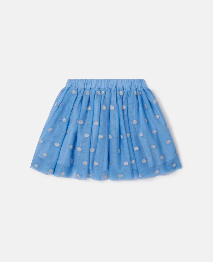 Floral-Embroidered Tulle Skirt Floral-Embroidered Tulle Skirt