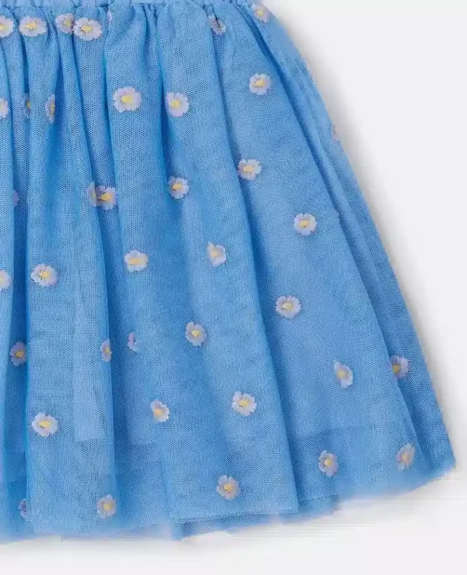Floral-Embroidered Tulle Skirt Floral-Embroidered Tulle Skirt