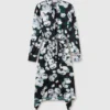 Floral Long-Sleeve Mesh Midi Dress Floral Long-Sleeve Mesh Midi Dress