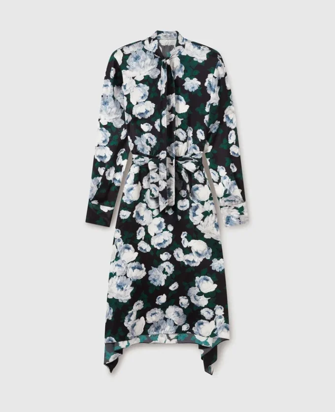 Floral Long-Sleeve Mesh Midi Dress Floral Long-Sleeve Mesh Midi Dress