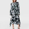 Floral Long-Sleeve Mesh Midi Dress Floral Long-Sleeve Mesh Midi Dress