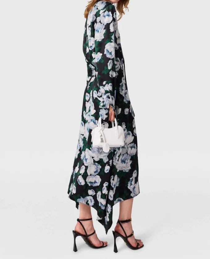 Floral Long-Sleeve Mesh Midi Dress Floral Long-Sleeve Mesh Midi Dress