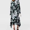 Floral Long-Sleeve Mesh Midi Dress Floral Long-Sleeve Mesh Midi Dress