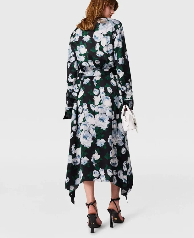 Floral Long-Sleeve Mesh Midi Dress Floral Long-Sleeve Mesh Midi Dress