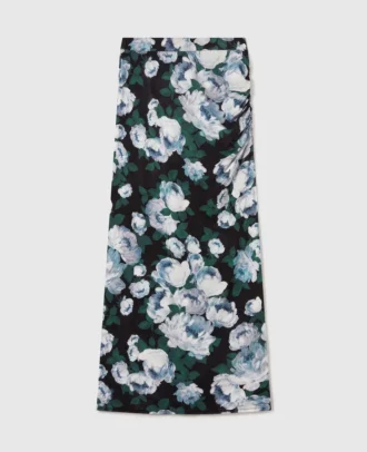 Floral Mesh Midi Skirt