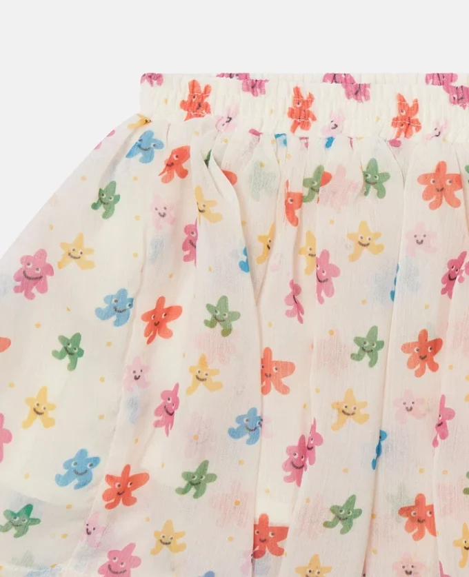 Floral Print Tulle Layered Skirt Floral Print Tulle Layered Skirt