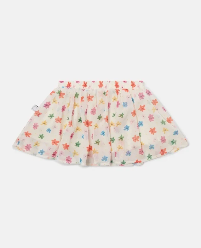 Floral Print Tulle Layered Skirt Floral Print Tulle Layered Skirt