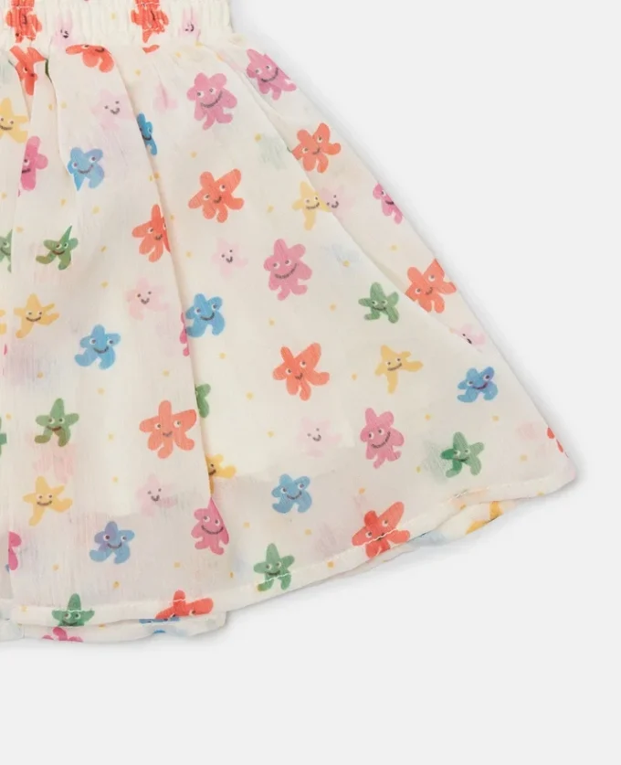 Floral Print Tulle Layered Skirt Floral Print Tulle Layered Skirt