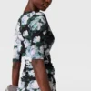 Floral Three-Quarter-Sleeve Mesh Top Floral Three-Quarter-Sleeve Mesh Top