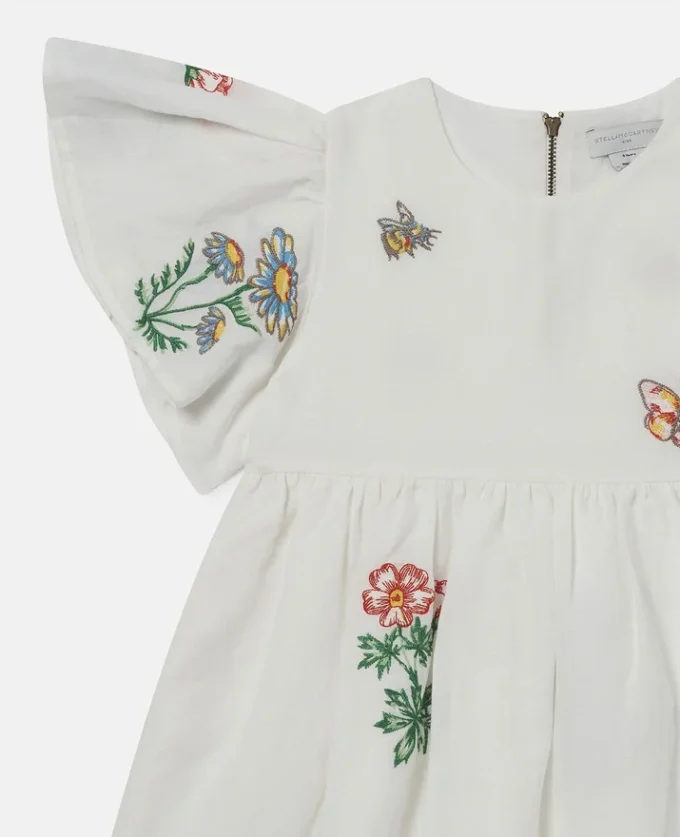 Flower Embroidered Cap-Sleeve Dress Flower Embroidered Cap-Sleeve Dress