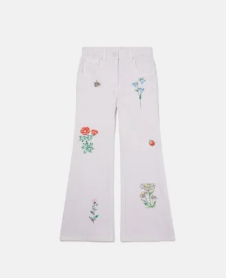 Flower Embroidered Jeans