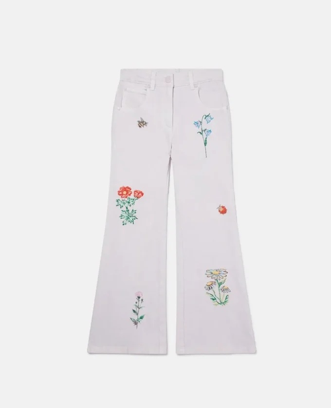 Flower Embroidered Jeans Flower Embroidered Jeans