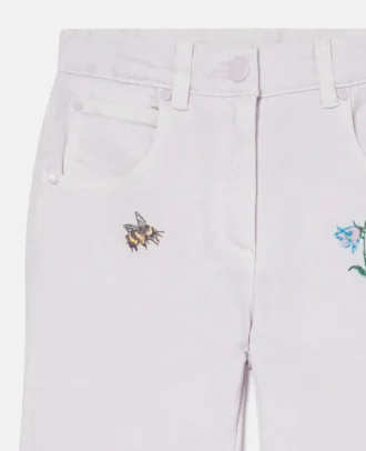 Flower Embroidered Jeans