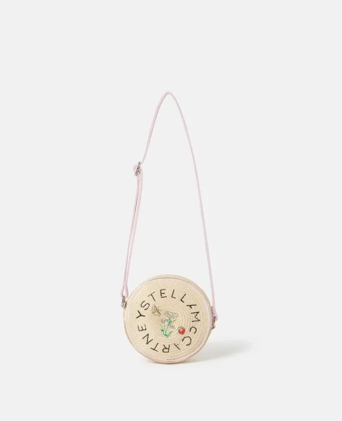 Flower Embroidered Straw Crossbody Bag Flower Embroidered Straw Crossbody Bag