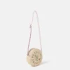 Flower Embroidered Straw Crossbody Bag Flower Embroidered Straw Crossbody Bag